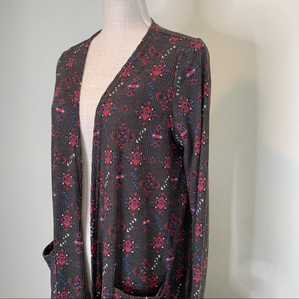LuLaRoe Sarah Cardigan Bohemian Aztec Southwestern Open Front - Picture 2 of 9